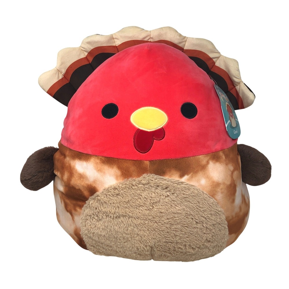 Squishmallows 16" Gavi Turkey Plush Brown Red Thanksgiving Fall Bird NWT